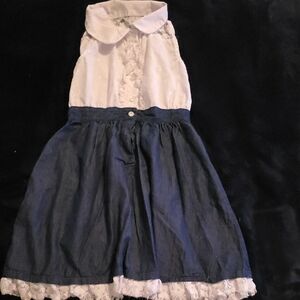 Stylish White and Blue Kids Casual Dress